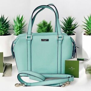 NWT Kate Spade Newbury Lane Alysia Saffiano Green Leather Crossbody Handle Bag